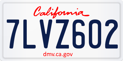 CA license plate 7LVZ602