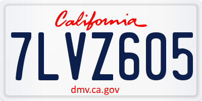 CA license plate 7LVZ605