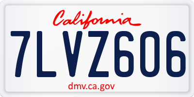 CA license plate 7LVZ606