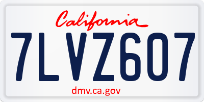 CA license plate 7LVZ607