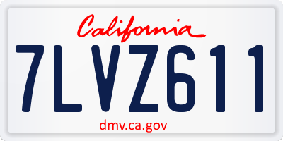 CA license plate 7LVZ611