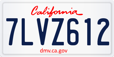 CA license plate 7LVZ612