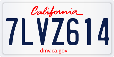 CA license plate 7LVZ614