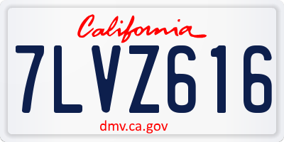 CA license plate 7LVZ616