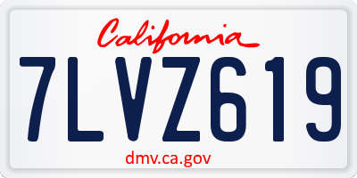 CA license plate 7LVZ619