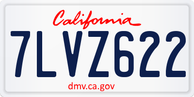 CA license plate 7LVZ622