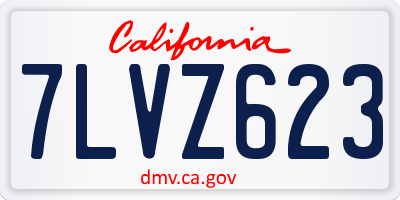 CA license plate 7LVZ623