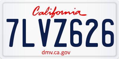 CA license plate 7LVZ626