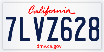 CA license plate 7LVZ628