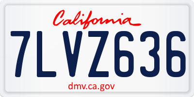CA license plate 7LVZ636