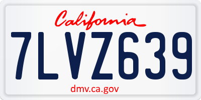CA license plate 7LVZ639