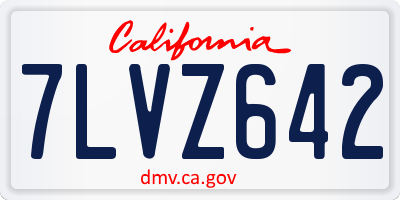CA license plate 7LVZ642