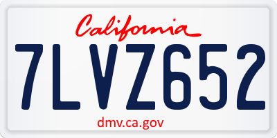 CA license plate 7LVZ652