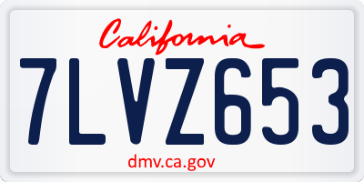 CA license plate 7LVZ653