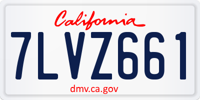 CA license plate 7LVZ661