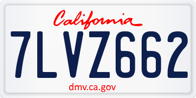 CA license plate 7LVZ662
