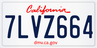 CA license plate 7LVZ664