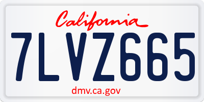 CA license plate 7LVZ665