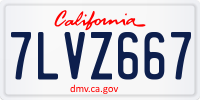 CA license plate 7LVZ667