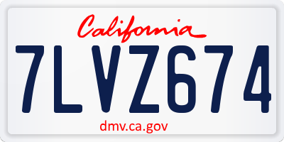 CA license plate 7LVZ674
