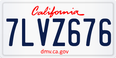 CA license plate 7LVZ676