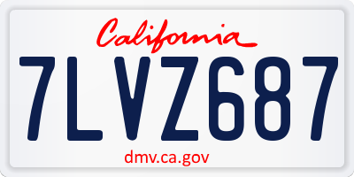 CA license plate 7LVZ687