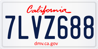 CA license plate 7LVZ688