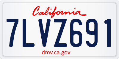 CA license plate 7LVZ691