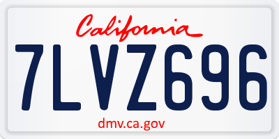 CA license plate 7LVZ696