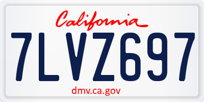 CA license plate 7LVZ697