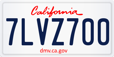 CA license plate 7LVZ700
