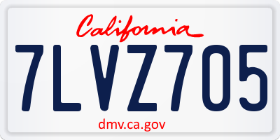 CA license plate 7LVZ705