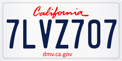 CA license plate 7LVZ707