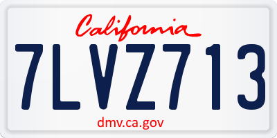 CA license plate 7LVZ713