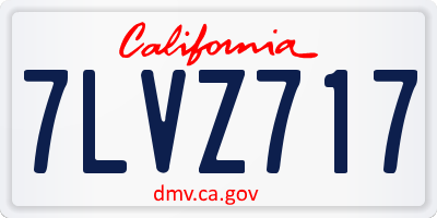 CA license plate 7LVZ717