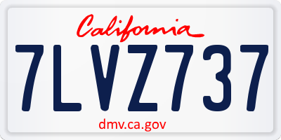 CA license plate 7LVZ737