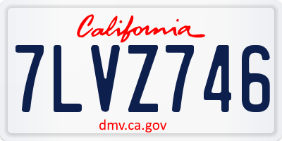 CA license plate 7LVZ746