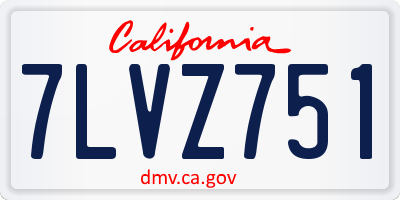 CA license plate 7LVZ751