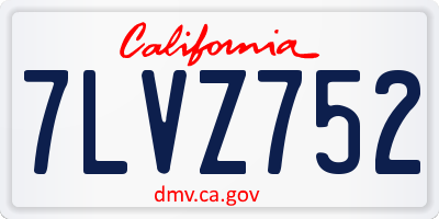 CA license plate 7LVZ752