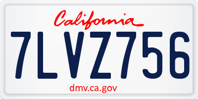CA license plate 7LVZ756