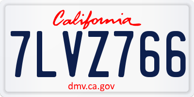 CA license plate 7LVZ766