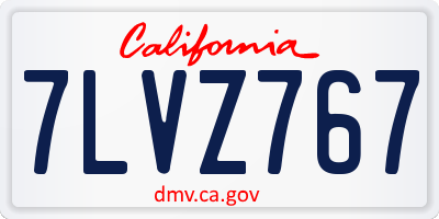 CA license plate 7LVZ767