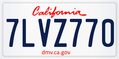 CA license plate 7LVZ770