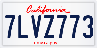 CA license plate 7LVZ773