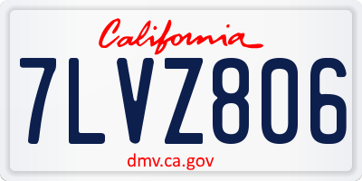 CA license plate 7LVZ806