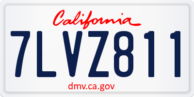 CA license plate 7LVZ811