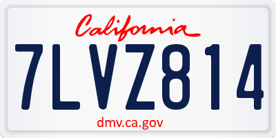 CA license plate 7LVZ814