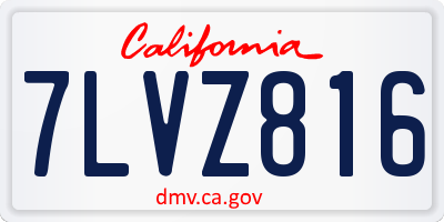 CA license plate 7LVZ816