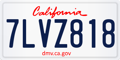 CA license plate 7LVZ818