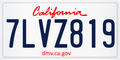 CA license plate 7LVZ819
